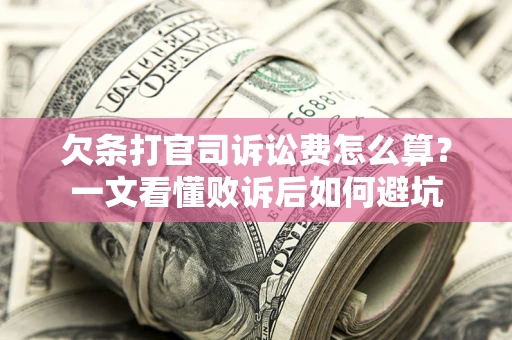 北京欠条打官司诉讼费怎么算？一文看懂败诉后如何避坑